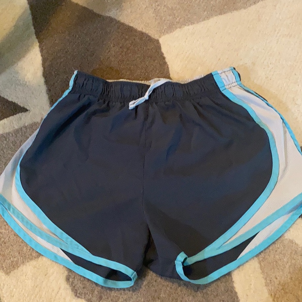 Nike Periwinkle blue/white/light blue dri fit running shorts